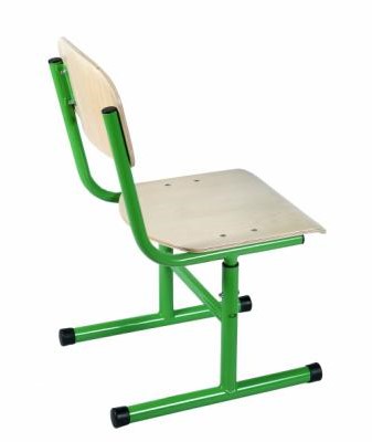 Учнівський Т-подібний стілець на круглій трубі, екологічно чиста лакована фанера, регулюється на ростові групи, № 3-6 АНШАР ГРУП (32182)